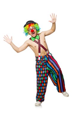 Beyaz arka plan üzerinde izole komik palyaço