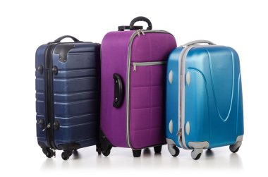 Bagaj suitacase üzerinde beyaz izole kavramı seyahat