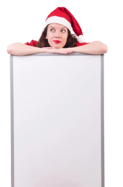 白雪公主桑塔在圣诞节的概念孤立在白色的 — 图库照片