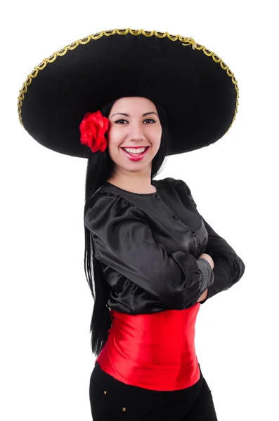 Mexican woman isolated on the white background — Stock Photo, Image