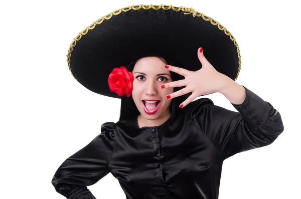 Mexican woman isolated on the white background — Stock Photo, Image