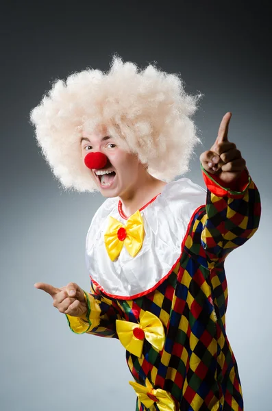 Grappig clown in de studio — Stockfoto