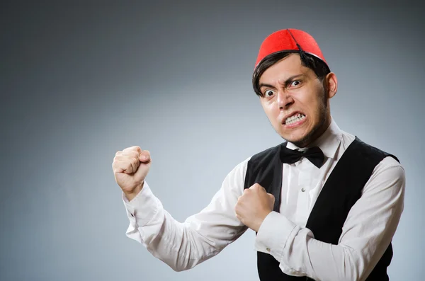 Hombre con sombrero turco tradicional fez —  Fotos de Stock