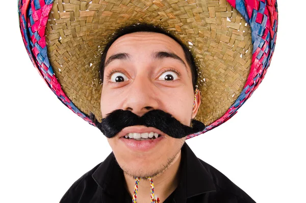 Vtipné mexické s sombrero kloboukem — Stock fotografie
