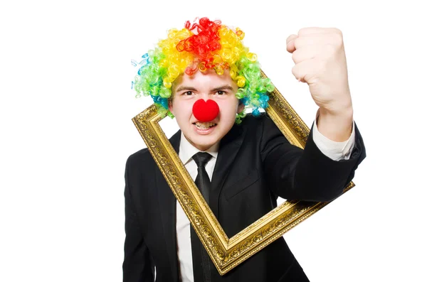 Clown isolato sullo sfondo bianco — Foto Stock