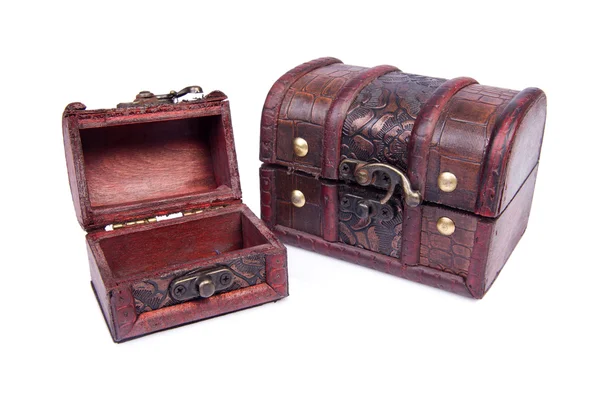 Two chests isolated on the white Royalty Free Stock Photos