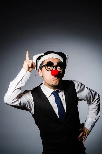 Clown uomo d'affari in divertente concetto — Foto Stock