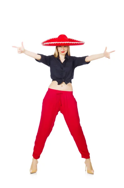 Mexicano engraçado com chapéu sombrero — Fotografia de Stock