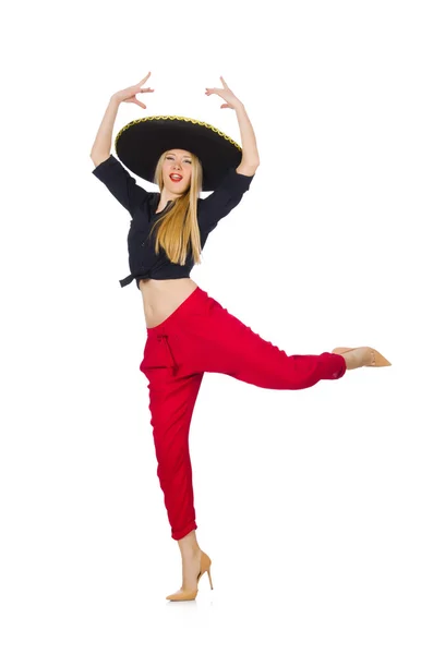 Funny mexican with sombrero hat — Stock Photo, Image