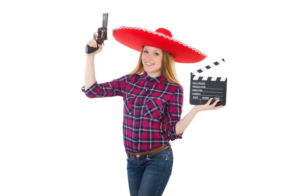 Rolig mexikanska med sombrero i koncept — Stockfoto