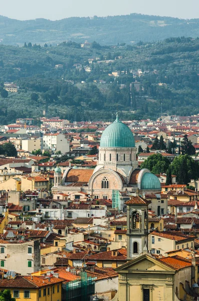 Üstten Floransa Yahudi Sinagogu — Stok fotoğraf