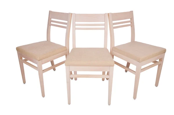 Rad stolar isolerat på vita — Stockfoto