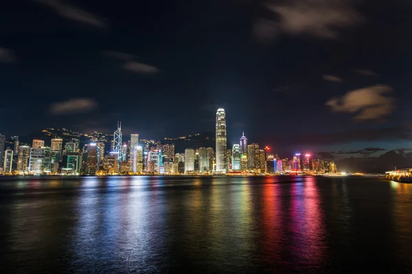 Utsikt över Hongkong under solnedgången timmar — Stockfoto
