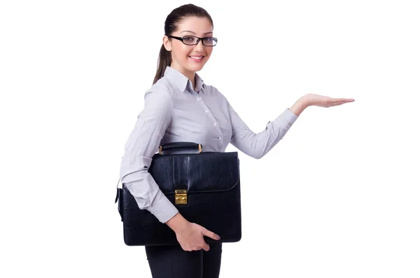 Young businesswoman isolated on white — Stock Photo, Image