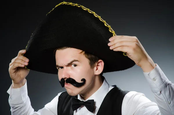 Rolig mexikanska med sombrero i koncept — Stockfoto