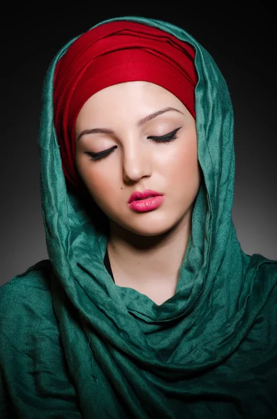 Portrait of the young woman with headscarf Stock Photo