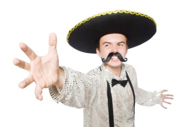 Komik Meksikalılar beyazlar üzerinde izole edilmiş.