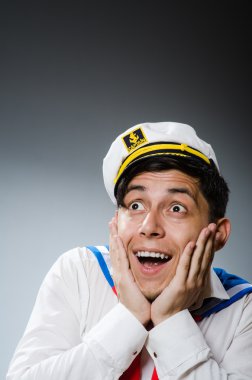 Funny captain sailor wearing hat clipart