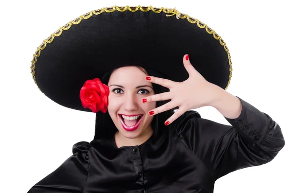 Mexikói nő elszigetelt a fehér háttér — Stock Fotó