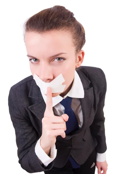 Young woman in censorship concept — Stock Photo, Image