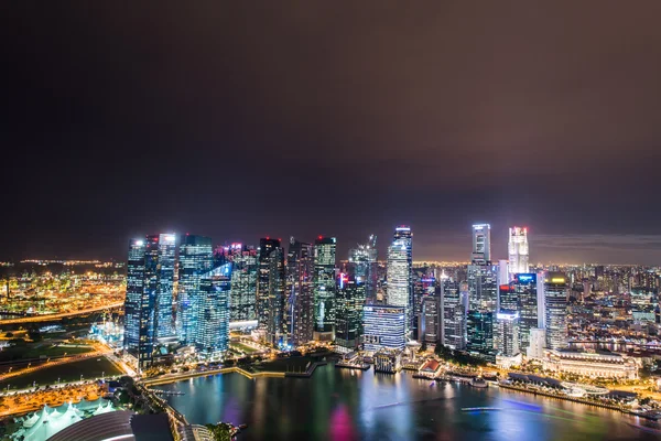 Singapur Panoraması şehir merkezi silueti — Stok fotoğraf