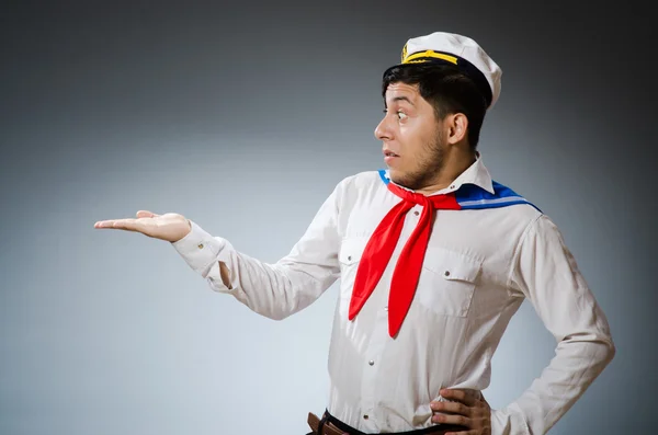 Funny captain sailor wearing hat — Stock Photo, Image