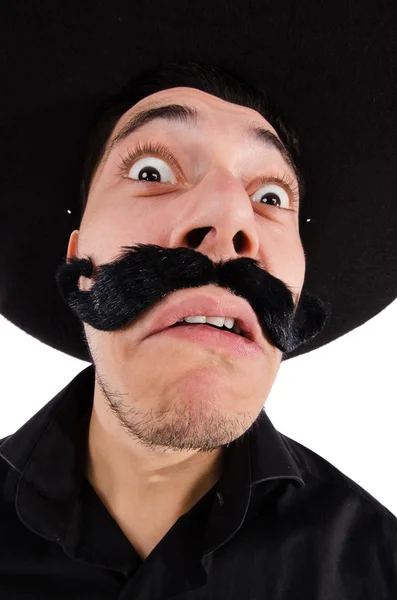 Mexicano engraçado com chapéu sombrero — Fotografia de Stock