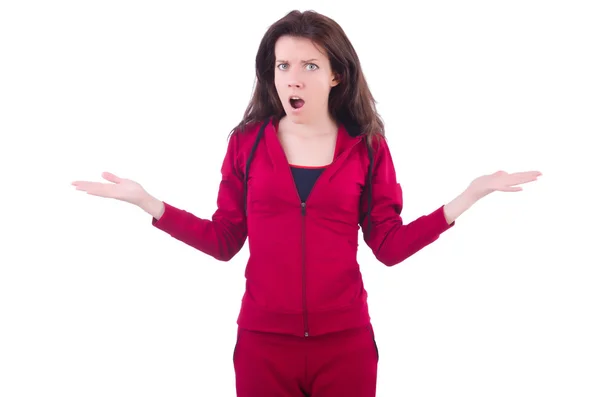 Woman in red costume in sports sporting concept — Stock Photo, Image