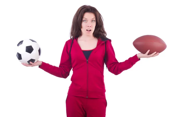 Mujer en traje rojo en el deporte concepto deportivo — Foto de Stock