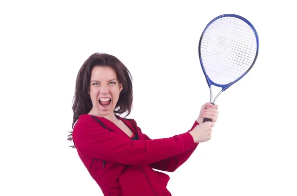 Woman in red costume in sports sporting concept — Stock Photo, Image