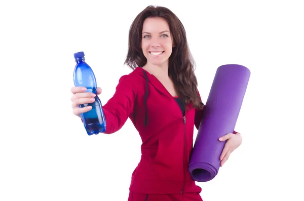 Woman in red costume in sports sporting concept — Stock Photo, Image