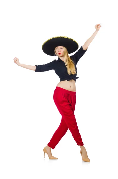 Divertente messicano con cappello sombrero — Foto Stock