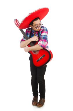 Konseptte sombrero olan komik bir Meksikalı.