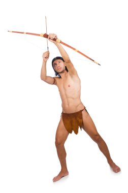 Amerikan yerlilerinin beyaza izole edilmiş komik kavramı.