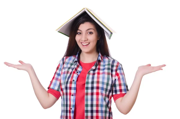 Young female student isolated on the white — Stock Photo, Image