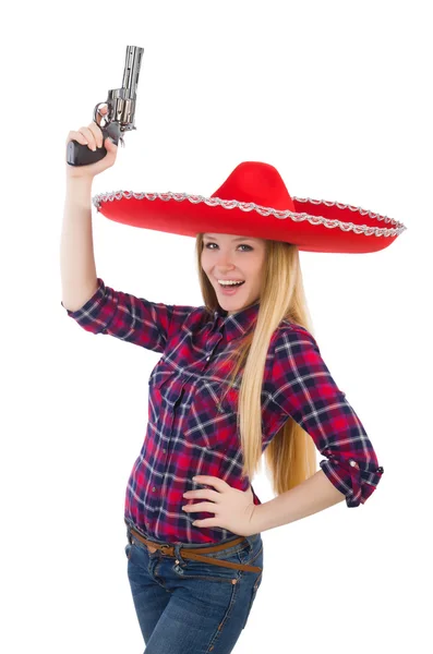 Rolig mexikanska med sombrero i koncept — Stockfoto