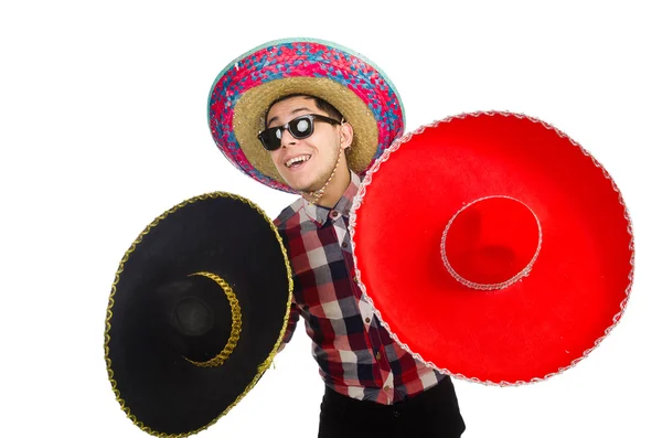 Divertido mexicano con sombrero en concepto — Foto de Stock