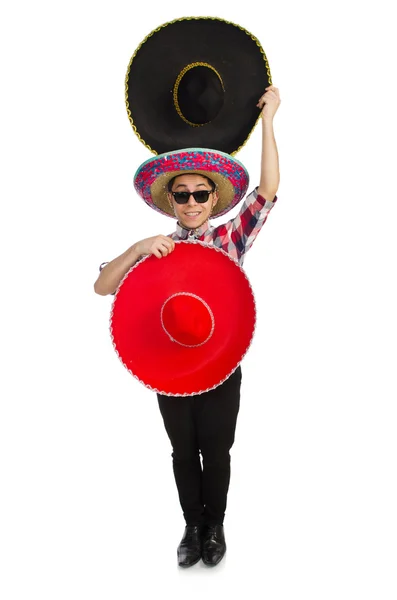 솜브레로를 데리고 있는 웃긴 멕시코 사람의 컨셉 — 스톡 사진
