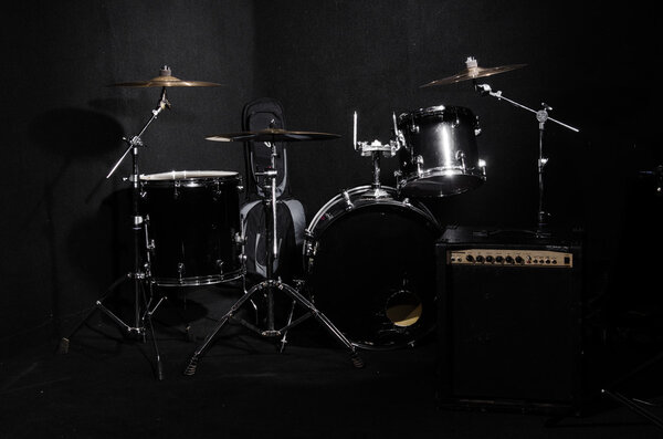 Set of musical instruments during concert