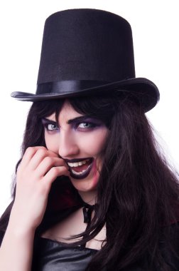 Şeytan halloween üzerinde beyaz izole kavramı