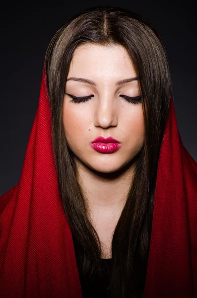 Portrait of the young woman with headscarf — Stock Photo, Image