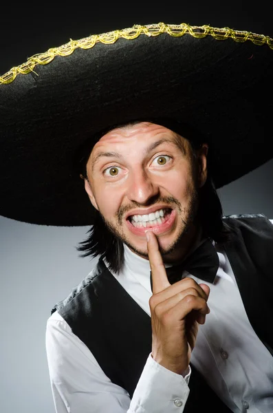 Divertente messicano con sombrero in concetto — Foto Stock