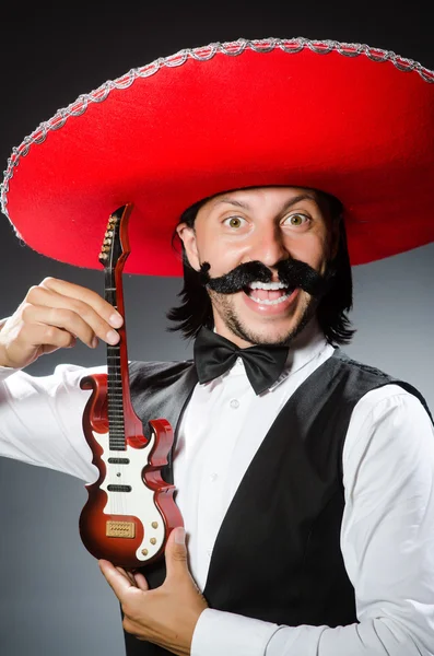 Mexican man with guitar in music concept — Stock Photo, Image