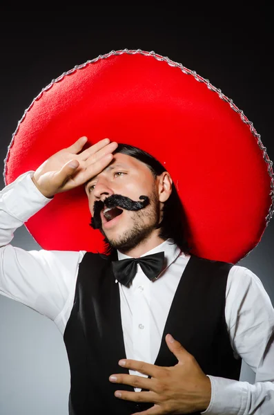 Mexicano engraçado com sombrero em conceito — Fotografia de Stock