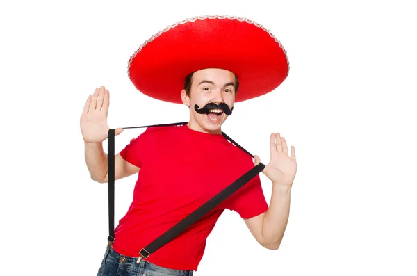 Mexicano engraçado isolado no branco — Fotografia de Stock