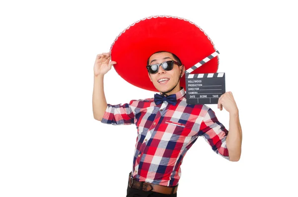 Lustiger Mexikaner mit Sombrero-Hut — Stockfoto