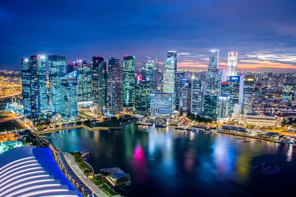 Panorama van Singapore skyline centrum — Stockfoto