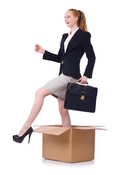 Mujer empresaria en concepto de negocio — Foto de Stock