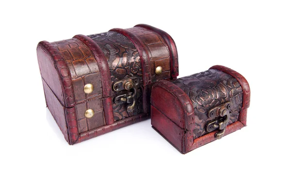 Two chests isolated on the white Stock Picture