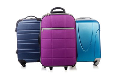 Bagaj suitacase üzerinde beyaz izole kavramı seyahat